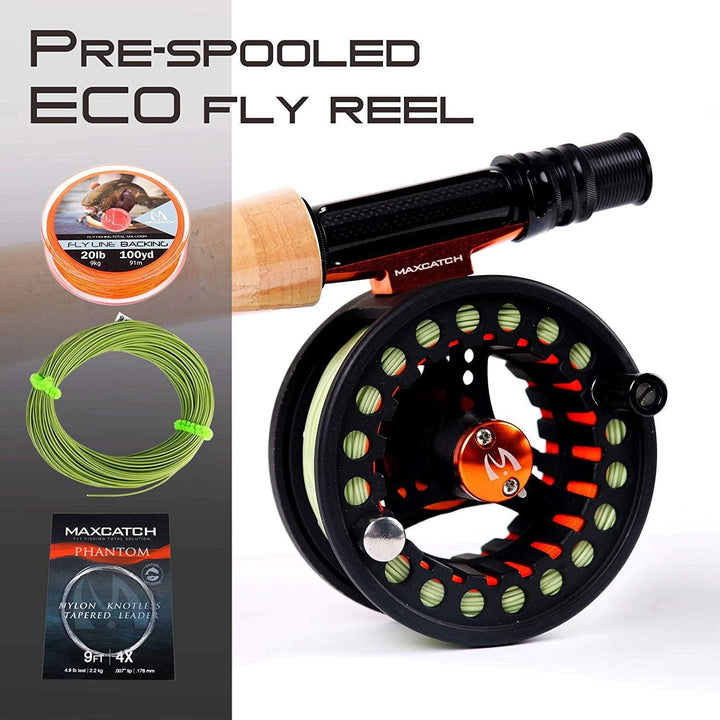 MAXIMUMCATCH ECO Serie Fliegenrolle grosser Spulenkern mit Druckguss-Aluminum-Körper Fliegenfischen
