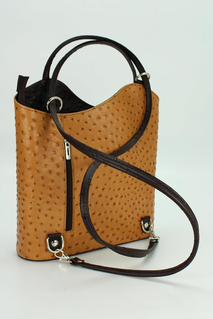 Belli italienische Ledertasche Backpack Classic 2in1 Damen Rucksack Leder Handtasche made in italy S