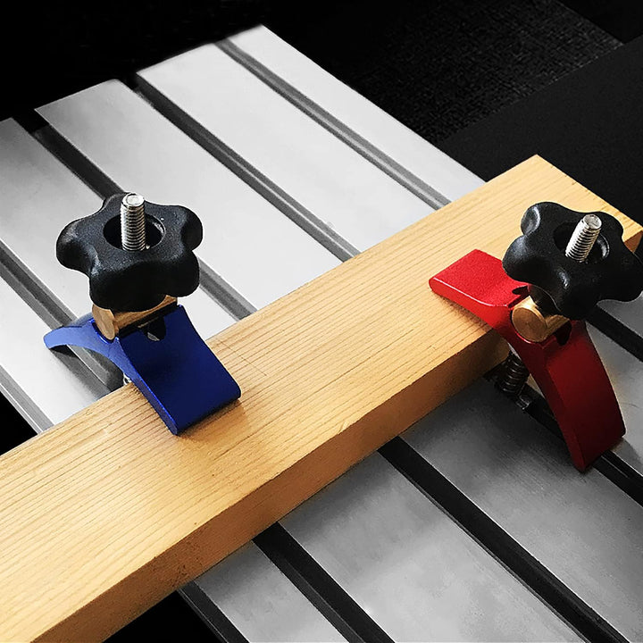 FoxAlien 2 Stück T-Gleis-Halteklemmen aus Aluminiumlegierung für Holzbearbeitung, kompatibel mit T-N