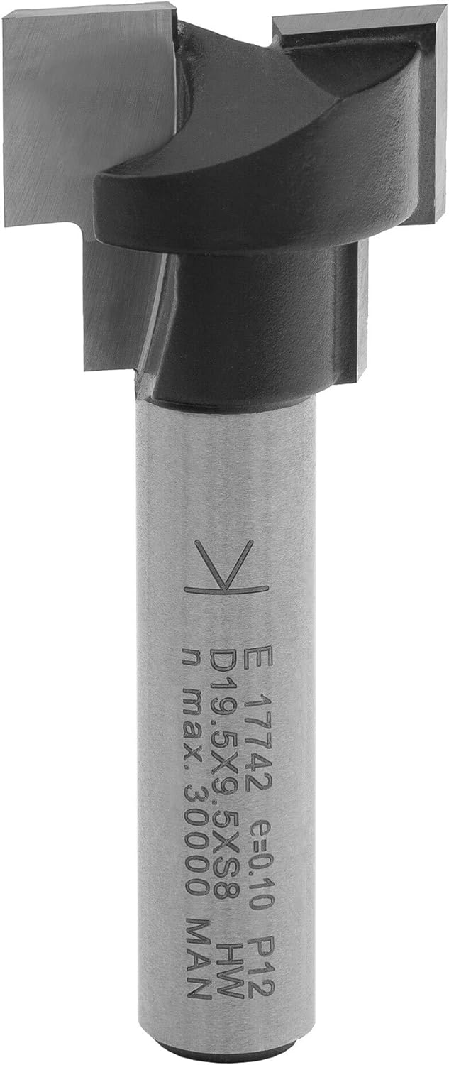 ENT 17742 T-Nutfräser M8 HW, Schaft (S) 8 mm, Durchmesser (D1) 19,5 mm, D2 12,6 mm, NL1 7,0 mm, NL2