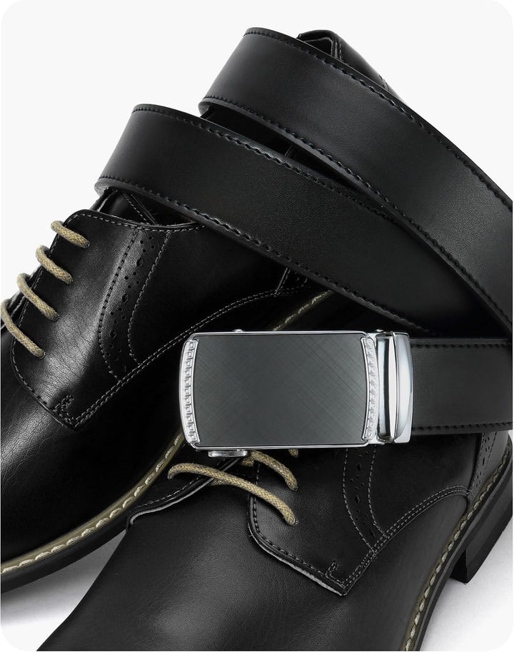 CHAOREN Gürtel Herren, Automatik Ledergürtel Herren 35mm ohne Löcher Taille 100-110cm (Gesamtlänge 1