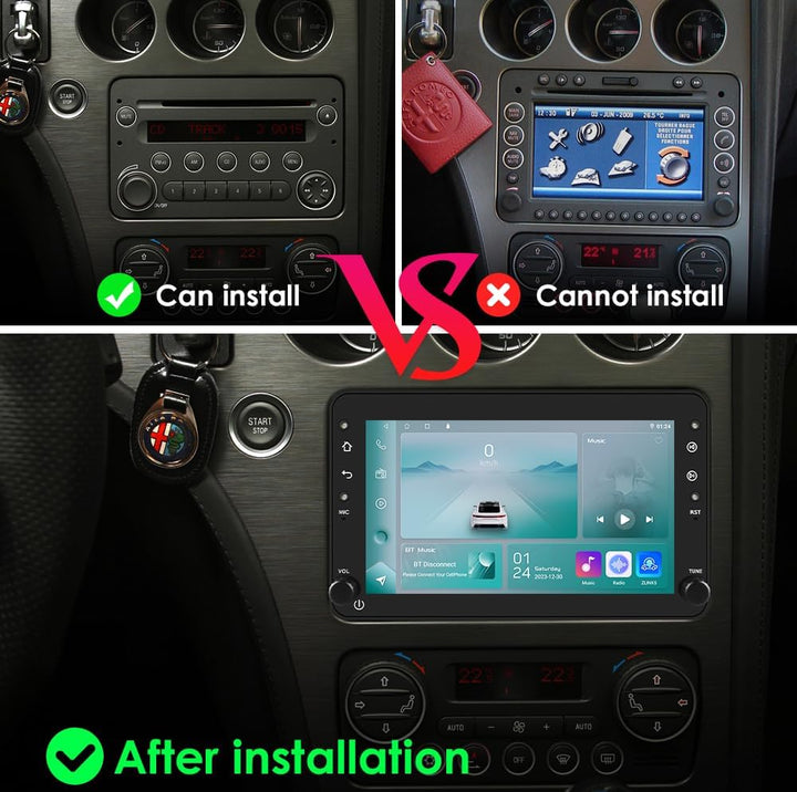 Android 14 7-Zoll-Autoradio für ALFA Romeo 159 ALFA Romeo Brera, für ALFA Romeo Spider 4-Kern 2GB &