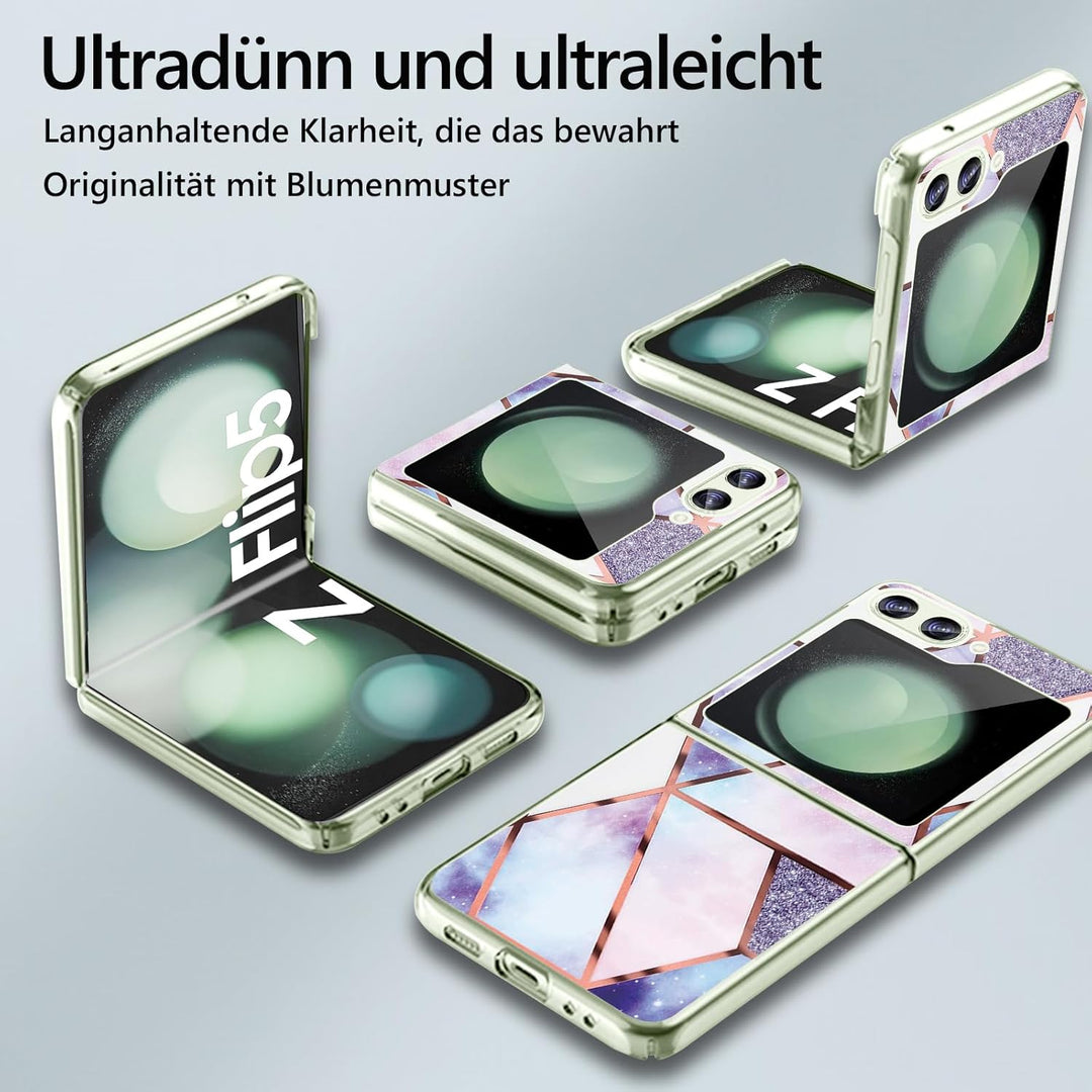 Galaxy Z Flip 5 Handyhülle für Samsung Galaxy Z Flip 5 Hülle Silikon Slim Marmor Transparent Z Flip