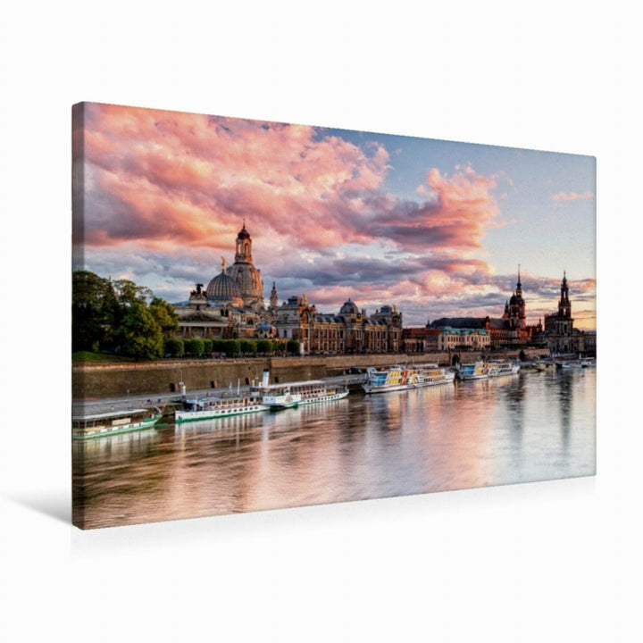 Premium Textil-Leinwand 75 x 50 cm Quer-Format Barockes Dresden | Wandbild, HD-Bild auf Keilrahmen,