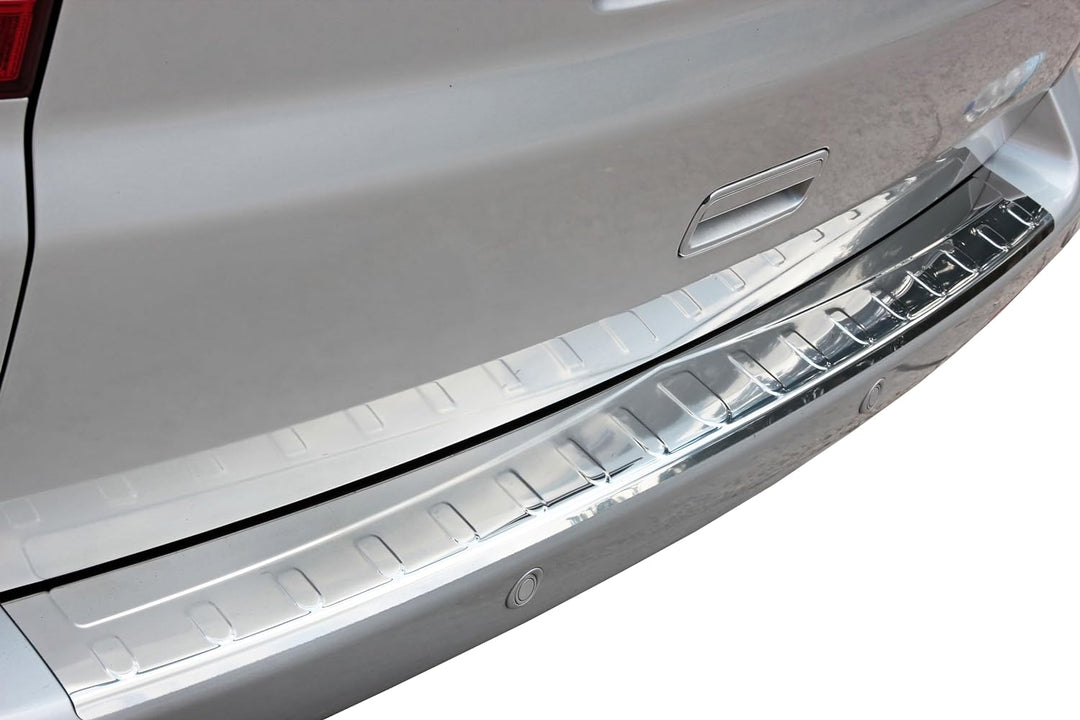 Recambo CT-LKS-2510a LADEKANTENSCHUTZ Edelstahl Chrom für VW T6 | ab 2015- | 130CM | mit ABKANTUNG,