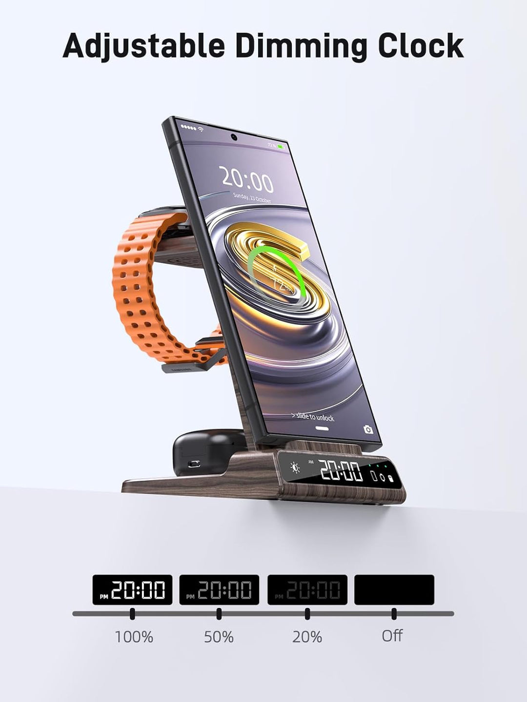 Wireless Charger für Samsung Galaxy S23 Ultra, Induktive ladestation für Samsung Watch 6, 3 in 1 lad