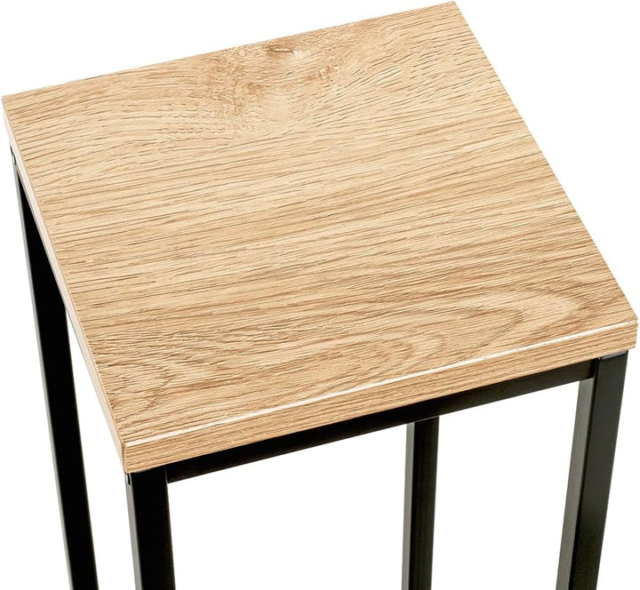 HAKU Blumensäule Eiche Natur, schwarz, MDF, Metall - Masse: B 19 x H 54 x T 19 cm, Style: Modern, B
