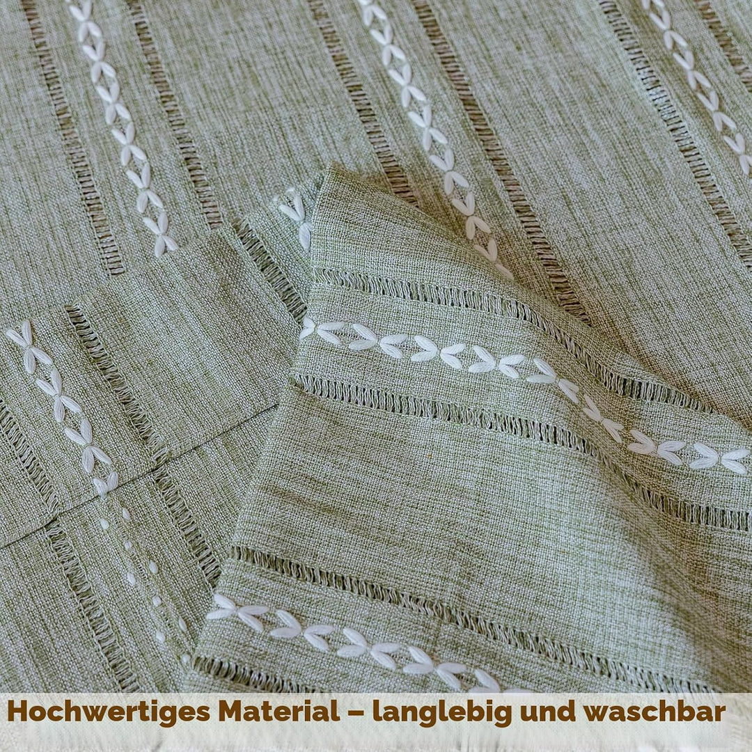 Sutuo Home Boho-Vorhänge für Schlafzimmer, Wohnzimmer, 213 cm lang, lichtfilternd, französisches Lan