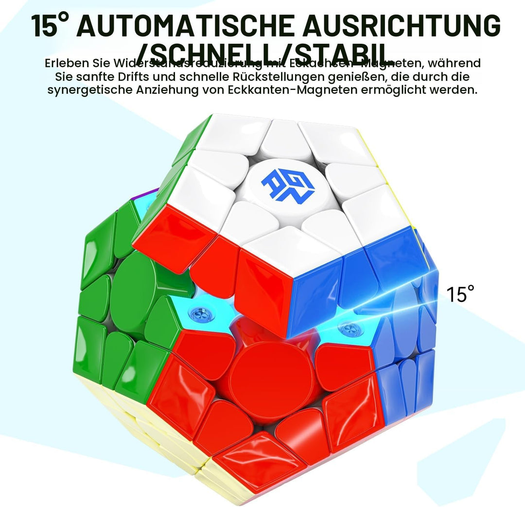 GAN Megaminx Zauberwürfel Maglev V2, Megamix Würfel mit 160 Magneten, Speed Cube Schnell & Glattes &
