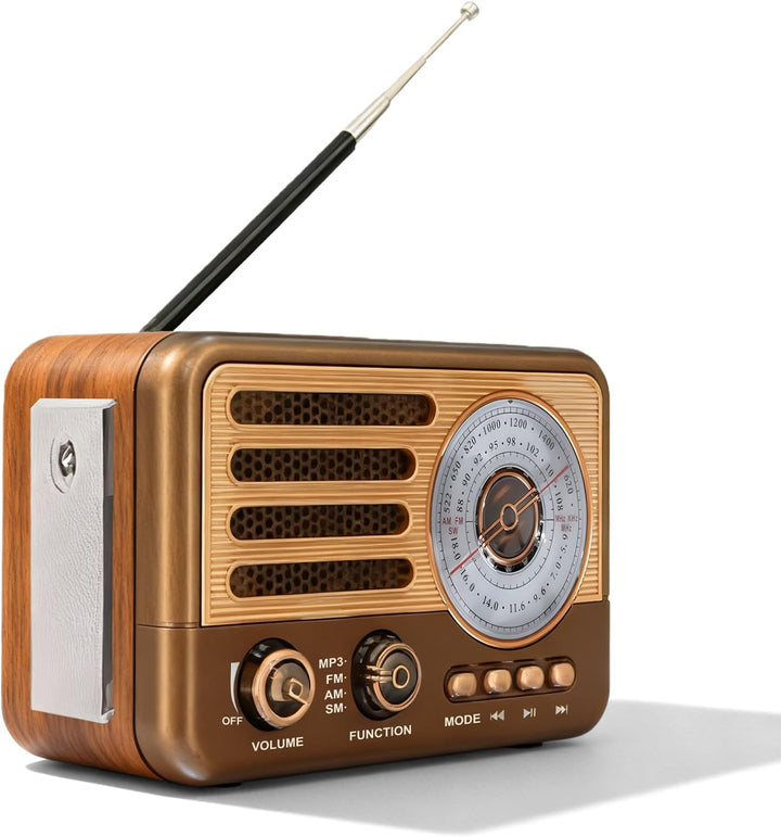 Retro Radio, Am/Fm/Sw Nostalgie Radio, Tragbar Küchenradio Mit USB/Tf-Kartensteckplatz, Retro Radios