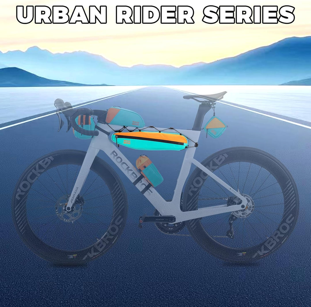 ROCKBROS Fahrrad Rahmentasche Lenkertasche 44 cm Extra Lang, Schmale 1,4L aus Polyester, Werkzeugtas