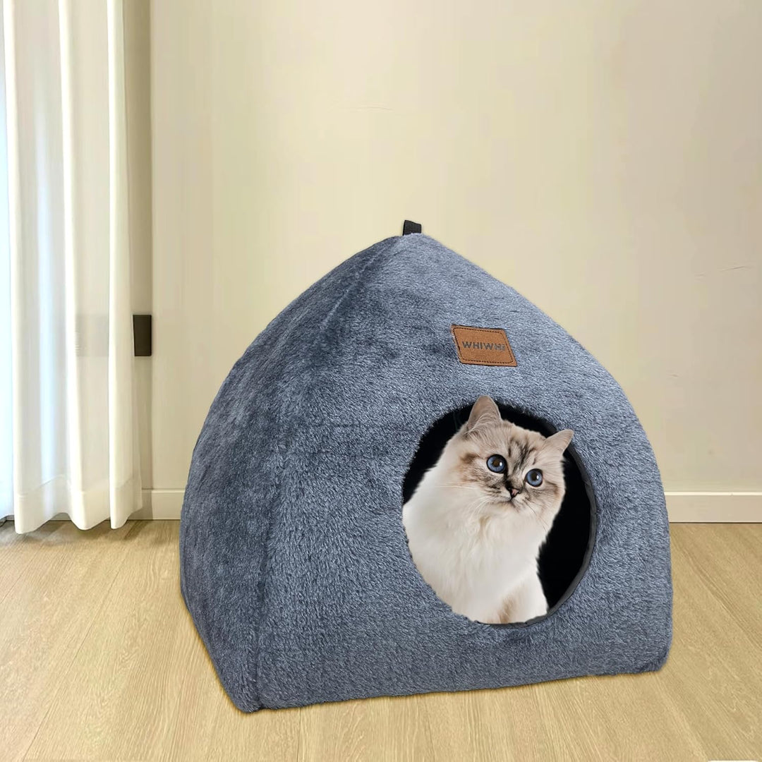 Katzenhöhle für Drinnen Katzenzelt mit Waschbarem Plüschkissen Weiches und Flauschiges Katzenhaus Kl