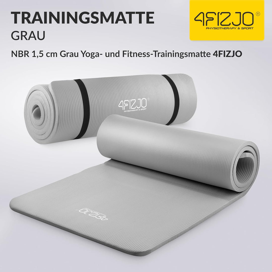 Fitnessmatte mit Tragegurt, Abm. 180x60 cm, NBR-Schaumstoff, Rutschfest, Komfort, In &amp; Outdor, Pilat