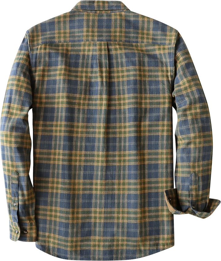 Dubinik® Flanellhemd Herren Kariert Flanellhemden Langarm Casual Button Down Freizeithemd Mit Brustt