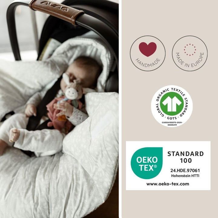 HOBEA-Germany Baby Einschlagdecke aus Bio-Baumwolle – Decke für Babys, Passend für 3- und 5-Punkt-Gu