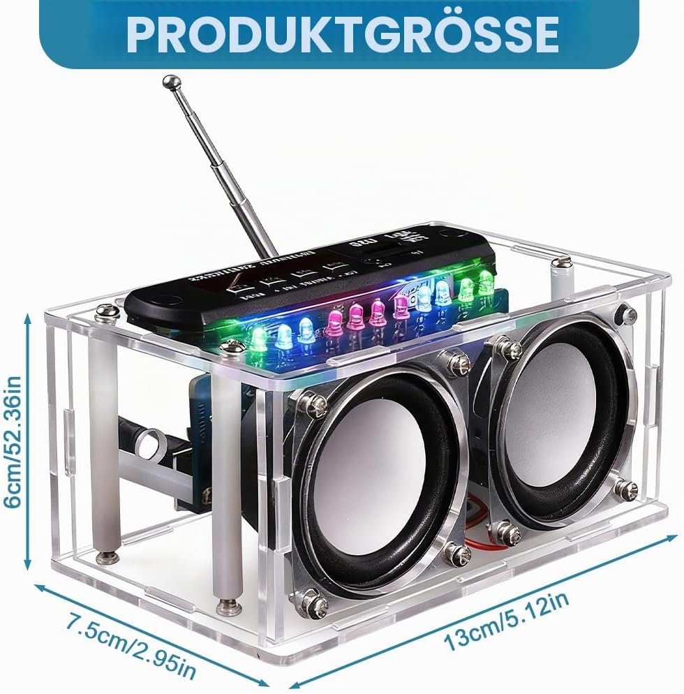 DIY Elektronik Lautsprecher Löten Bausatz, Radio Bausatz mit FM Radio und Sprachaufnahme, Lautsprech