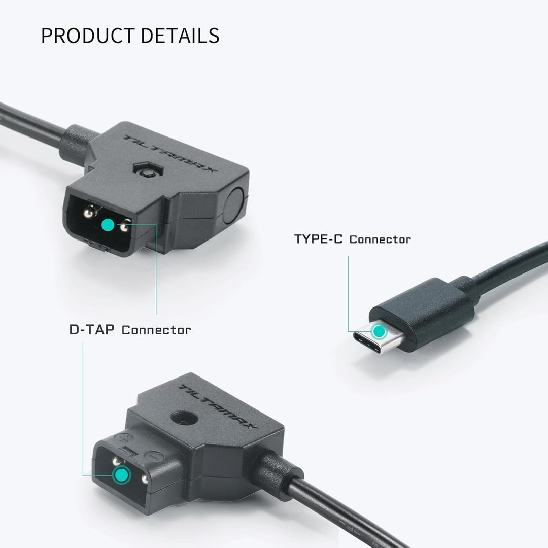 Tilta P-Tap auf USB- C Stromkabel (50cm), Nur Kompatibel mit dem Nano II Motor TCB-PTAP-USBC-50 P-Ta
