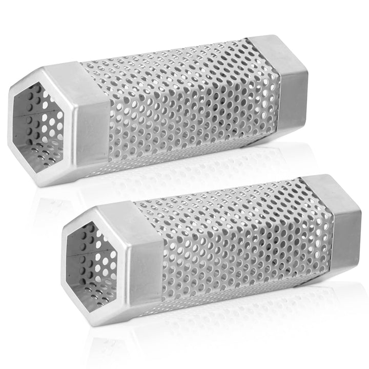 HERCHR 2pcs 30cm Räucherröhre, Smoke Tubes Edelstahl Rostfrei Räucherbox, Pellet-Räucherrohr Sechsec