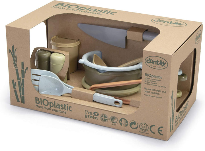 Dantoy - BIO Küchenset - Küchenset mit Töpfen, Pfannen und Zubehör - Das Set besteht aus 12 Teilen -