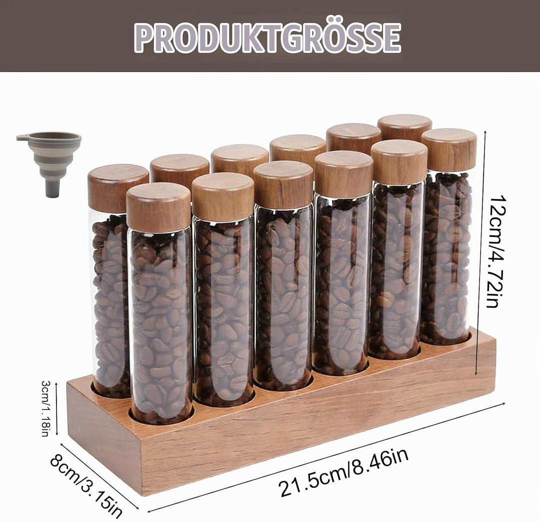 12 Stück Aufbewahrungsröhrchen Für Kaffeebohnen, 20g Kaffeebohnen-Aufbewahrungsröhrchen, Einzeldosis