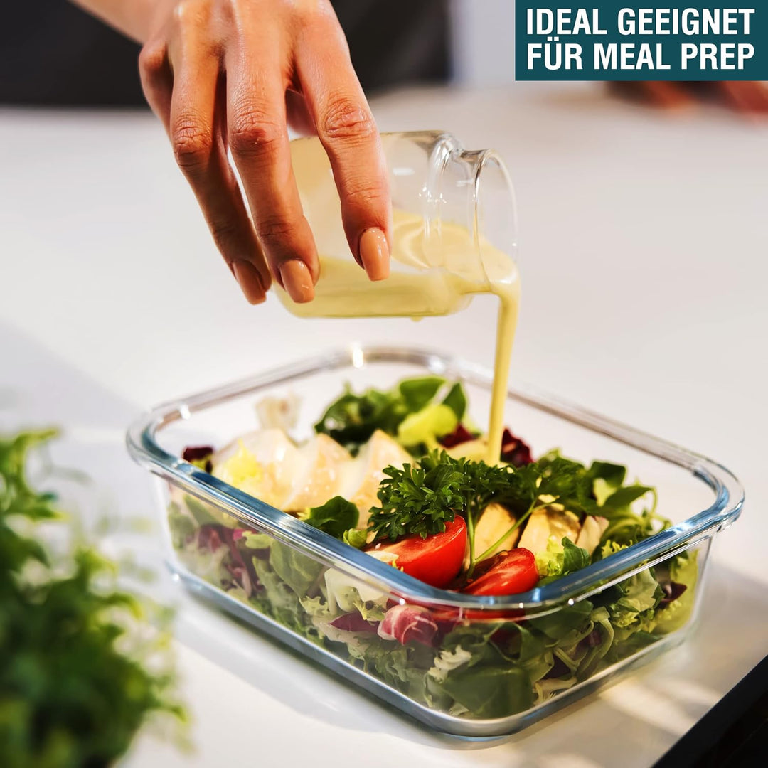 GLASWERK Meal Prep Boxen 3 Stück (640,1040, 1520 ml), Glasbehälter mit Deckel, Frischhaltedosen mit