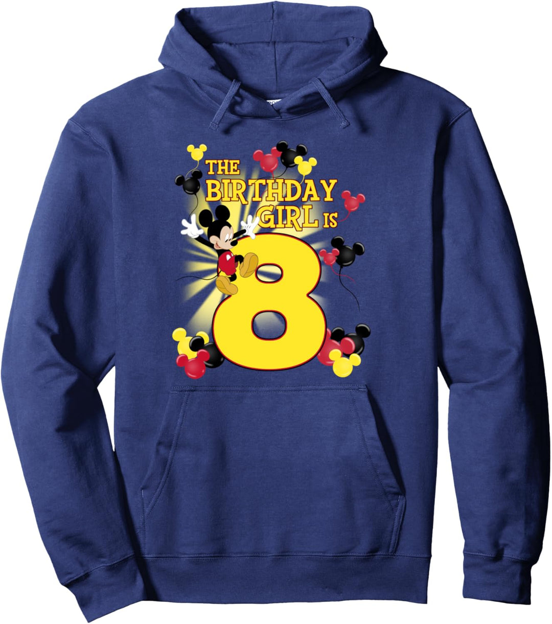 Disney Mickey & Friends 8 Year Old Birthday Girl Pullover Hoodie