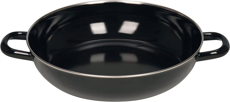 Riess, 0077-022, Schmorpfanne 28, OHNE Glasdeckel, CLASSIC - SCHWARZEMAILLE, Durchmesser 28 cm, Höhe