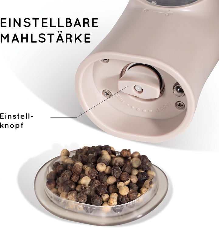 Schwerkraft elektrische Salz und Pfeffermühle Set, 2er-Set Wiederaufladbare elektrische Salz und Pfe
