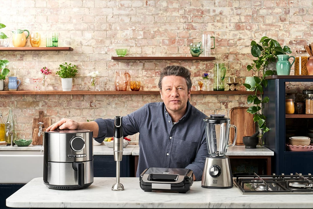 Jamie Oliver by Tefal Standmixer, benutzerfreundlich, 800 Watt Leistung, robuster Thermoglas-Behälte