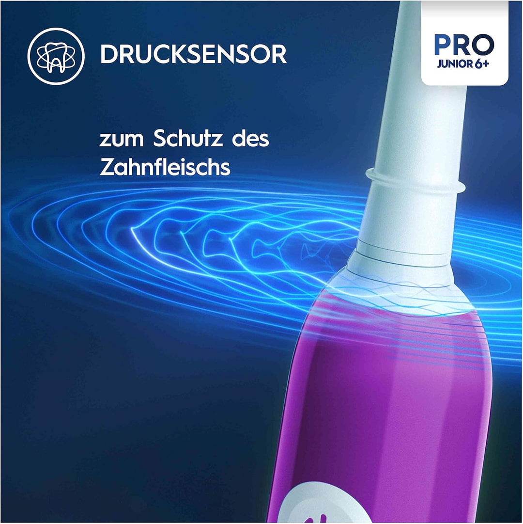 Oral-B Pro Junior Elektrische Zahnbürste/Electric Toothbrush für Kinder ab 6 Jahren, Drucksensor, 3