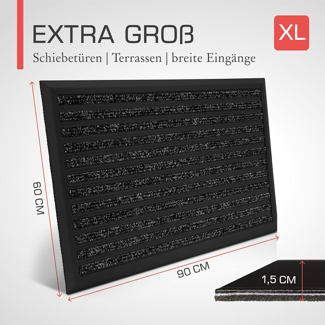 bomoe XXL Fussmatte Aussen 60x90 cm – rutschfest Rostfrei Fussabtreter Aussenbereich – Outdoor-Fussm