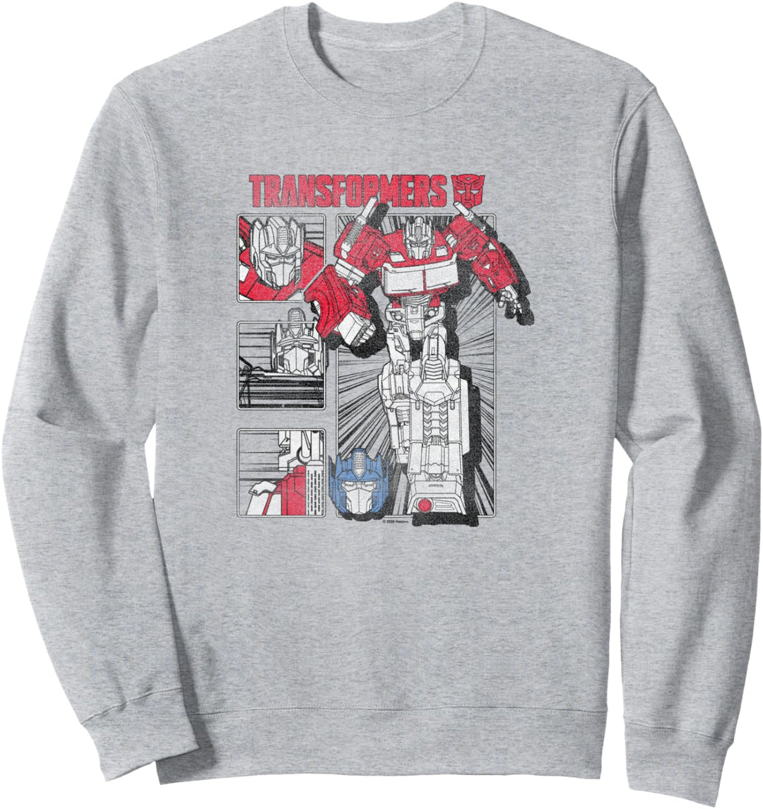 Transformers Optimus Prime Vintage Comic Book Style Panels Sweatshirt