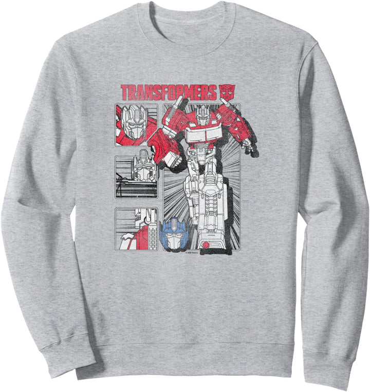 Transformers Optimus Prime Vintage Comic Book Style Panels Sweatshirt