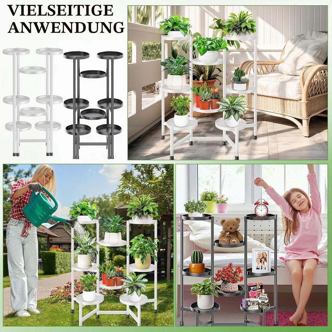8 Etagen Pflanzenregal Blumenregal, Pflanzenständer Blumenständer Metall, Blumentopfständer Blumentr