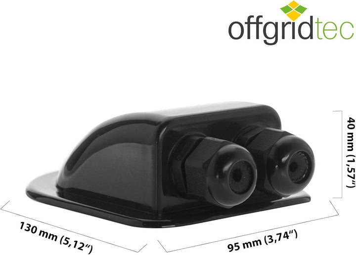 Offgridtec© Dachdurchführung 2-Fach Schwarz für Kabelaussendurchmesser 3-12mm für Wohnmobil Caravan