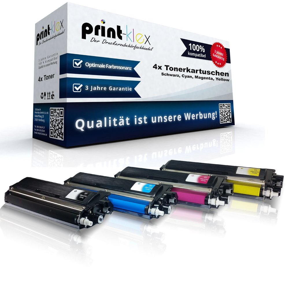 4X Print-Klex Tonerkartuschen kompatibel für Brother MFC-9130 CW MFC-9140 CDN MFC-9330 CDW MFC-9340