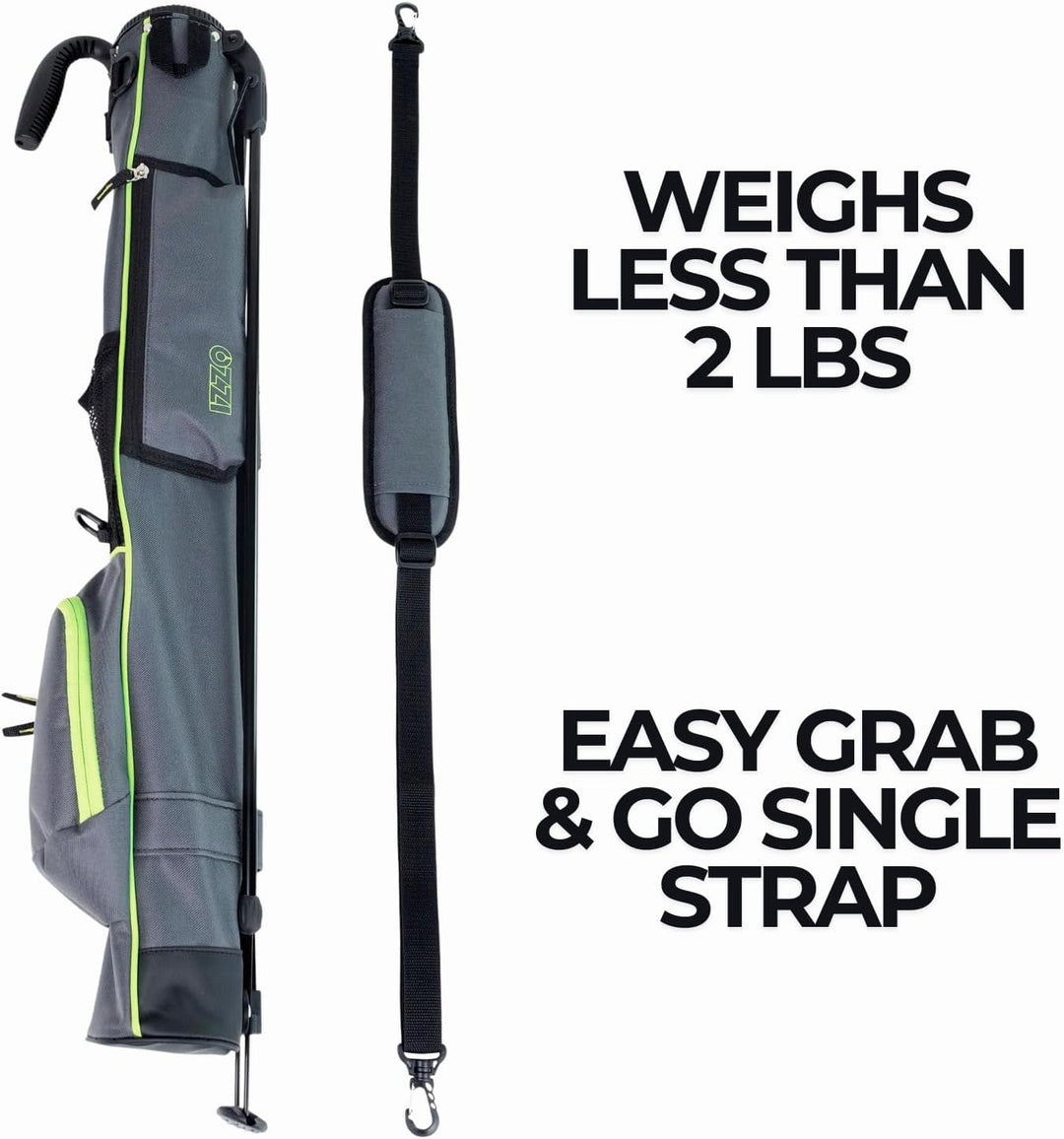 Izzo Golf-Sonntags-Standtaschen, leicht, Golf-Standtasche, Sonntags-Tasche Grau/Limette, Grau/Limett