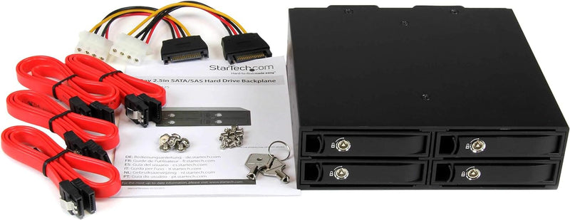 StarTech.com 4x Festplatten Wechselrahmen für 2,5 Zoll SATA / SAS Laufwerke - Mobile Rack Backplane