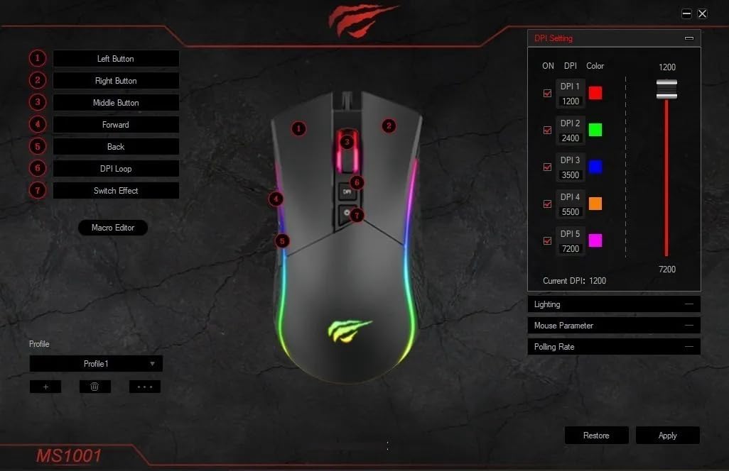 havit Gaming Maus mit Kabel - Computer Maus [mit USB Kabel und LED-Switch-Button] - Gaming Mouse [mi