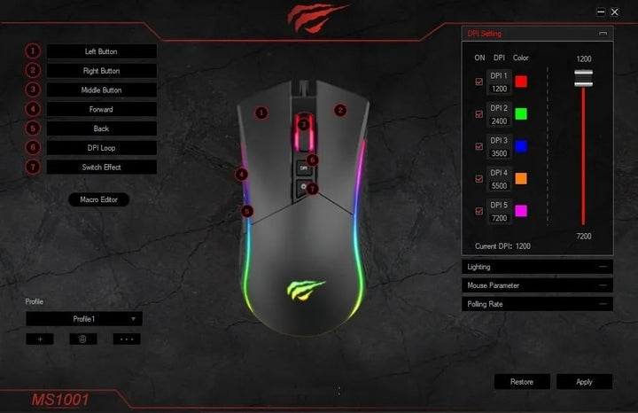havit Gaming Maus mit Kabel - Computer Maus [mit USB Kabel und LED-Switch-Button] - Gaming Mouse [mi