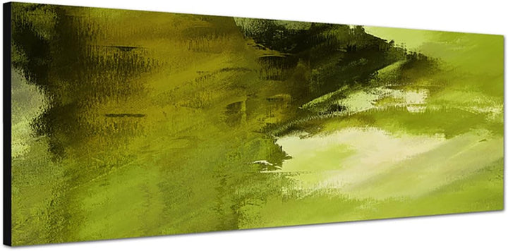 Paul Sinus Art Panoramabild auf Leinwand und Keilrahmen 150x50cm Hintergrund abstrakt grün Grunge Te