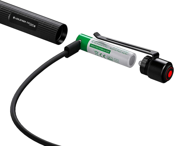 Ledlenser P2R Core Mini LED Stiftleuchte, 120 Lumen, aufladbar mit Lithium Akku, fokussierbar, drei