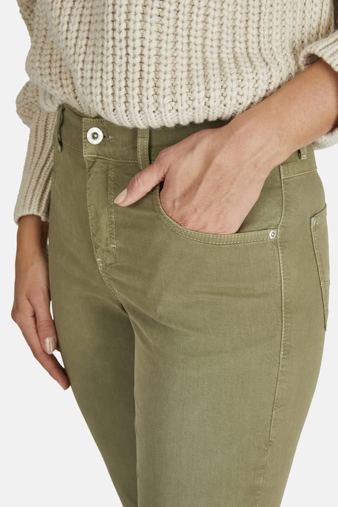 ANGELS Straight-Leg Jeans Jeans Cici mit Coloured Denim mit Label-Applikationen 42 Khaki, 42 Khaki