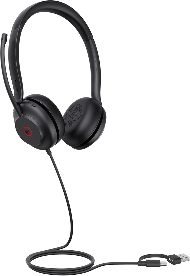 Yealink UH35 USB Headset für PC, kabelgebundenes Headset mit Geräuschunterdrückung, zertifiziert für