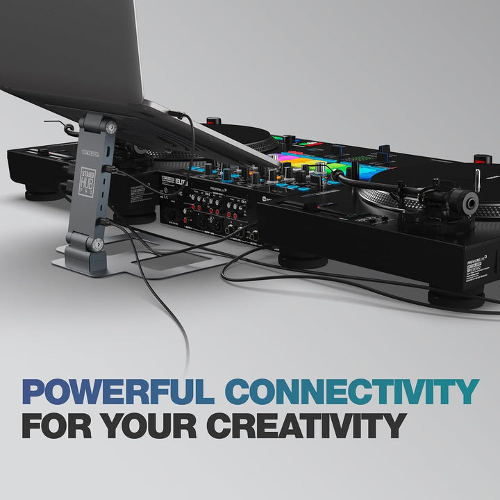 Reloop Stand Hub Pro - Laptop-Ständer und 10-in-1-Multimedia-Hub mit Power Delivery