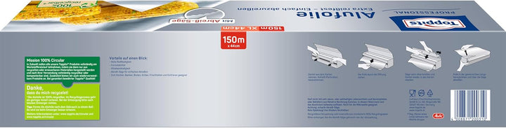 Toppits Alufolie 150 m extrabreit, 1er Pack (1 x 1 Stück)