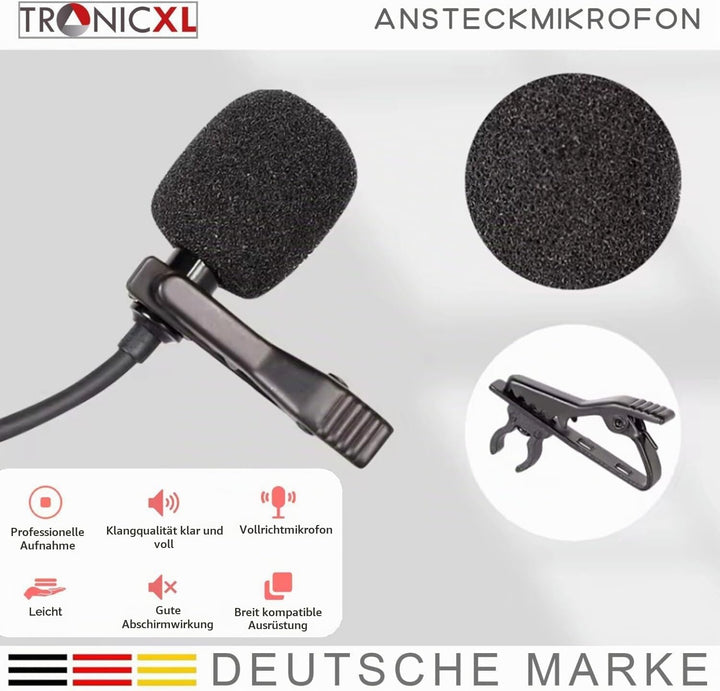 Ansteckmikrofon USB-C mit Kabel Lavalier Mikrofon Kondensator Interview Podcast Videokonferenz für D