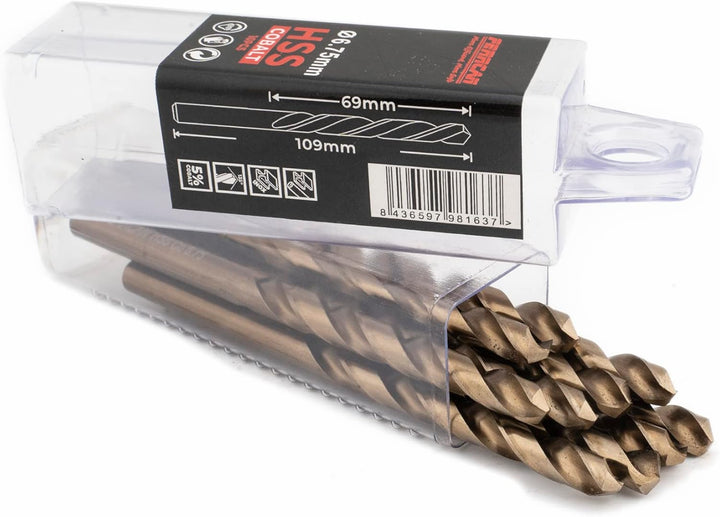 Ferrcan Metallbohrer HSS DIN340 M35 Kobalt, lang, 5 Stück (6.75mm), 6.75mm