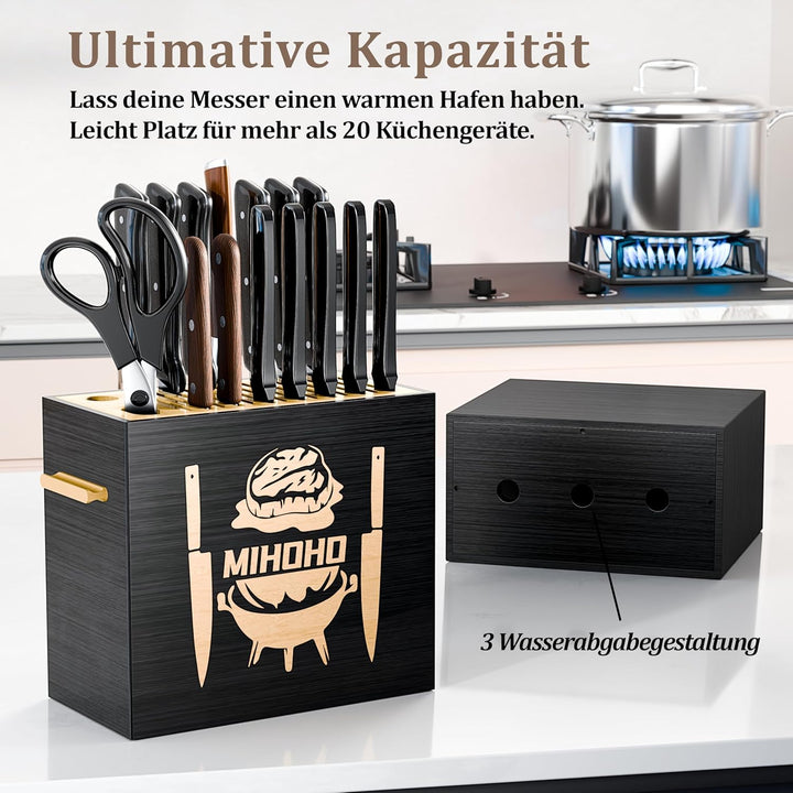 Universal-Messerblock aus Holz mit Schlitzen, Messerhalter/Messer-Organizer aus Holz, einzigartige M