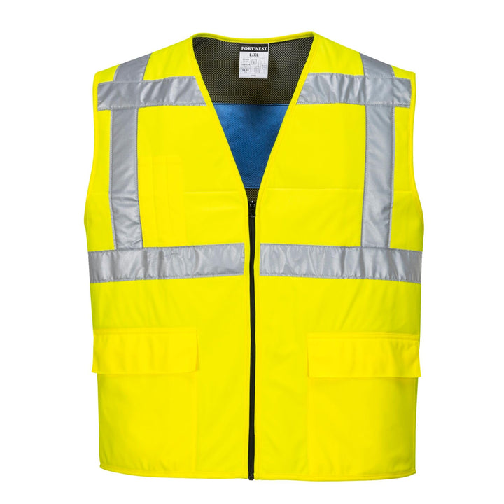 Portwest Warnschutz-Kühlweste, Grösse: S/M, Farbe: Gelb, CV02YERS/M